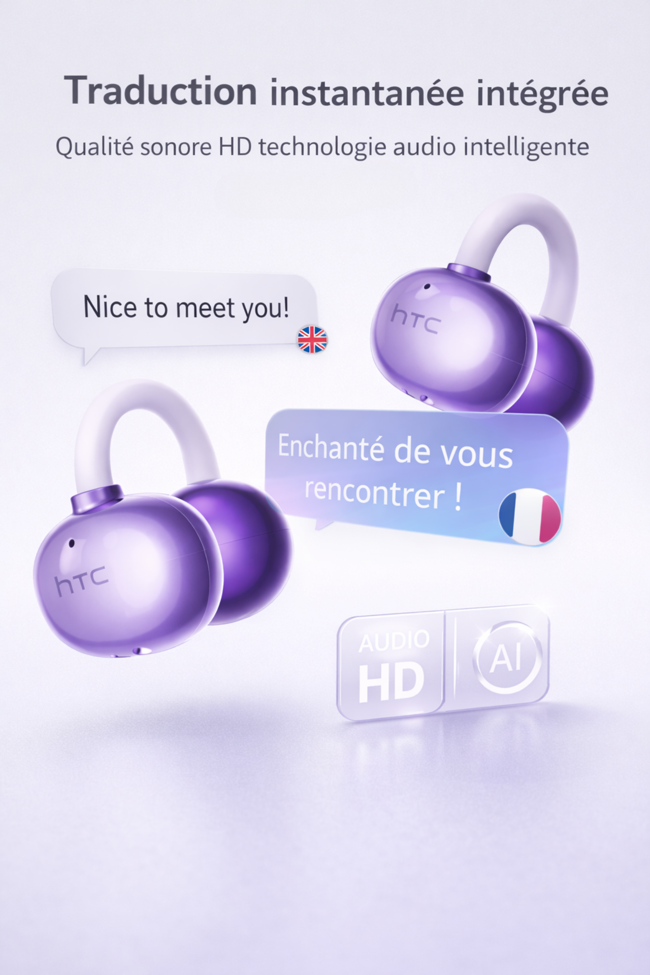 Écouteurs Futur’IA ergonomiques pour musique et appels